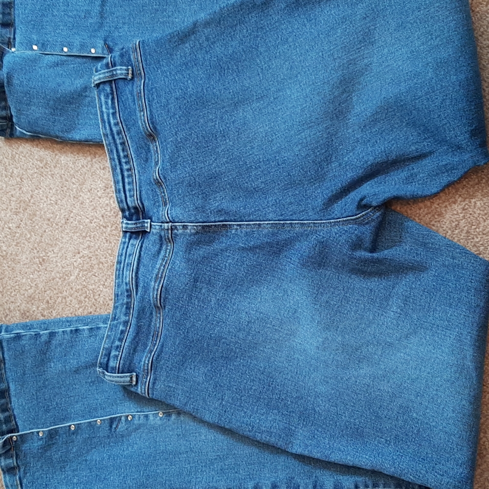 Extreme Rhinestone Split Hem Jeans. - image 5